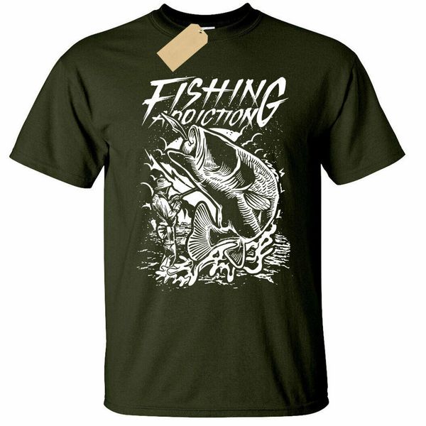 

fishing addiction mens tee t shirt fishing fisherman fishermen gift clothing t-shirt big tall