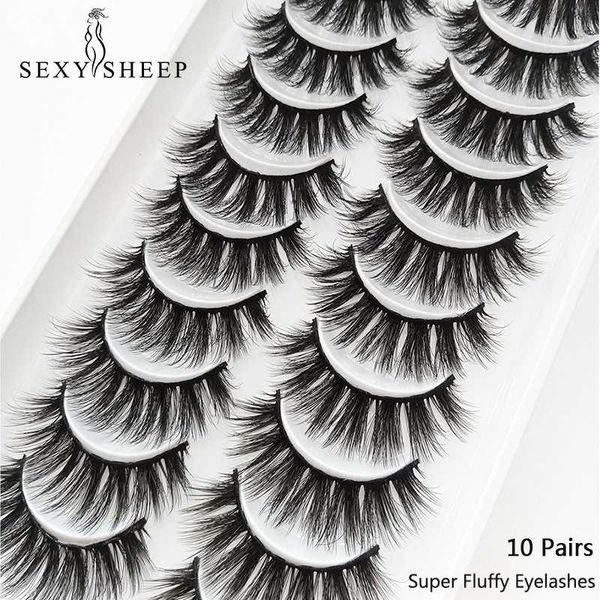 

false eyelashes sexysheep 10pairs 3d faux mink lashes natural long volume fake makeup extension maquiagem