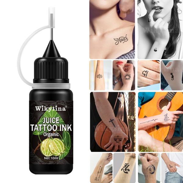 

tattoo inks lasting cream safe waterproof diy healthy painted natural no harm pain reach 7-10 days effect 10ml