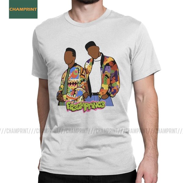 

men fresh prince of bel air t shirts will smith tv show pure cotton clothes fun short sleeve round collar tees graphic t-shirts
