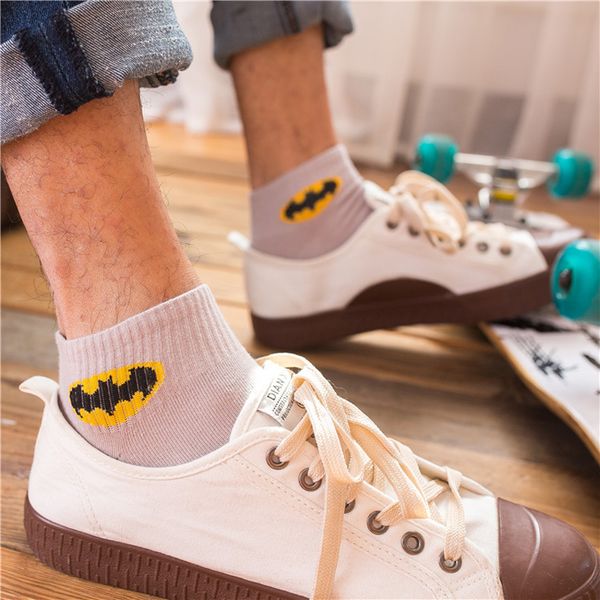 

new men socks funny cotton male harajuku hip hop style fashion street skateboard socks low ankle short happy high quality, Black