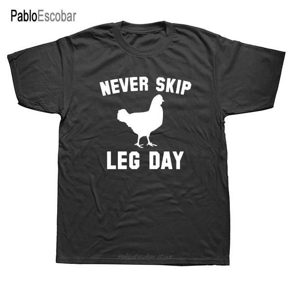 

футболка новизна топы смешной не пропускайте день leg тренер мужчины crew neck short-sleeve t shirt