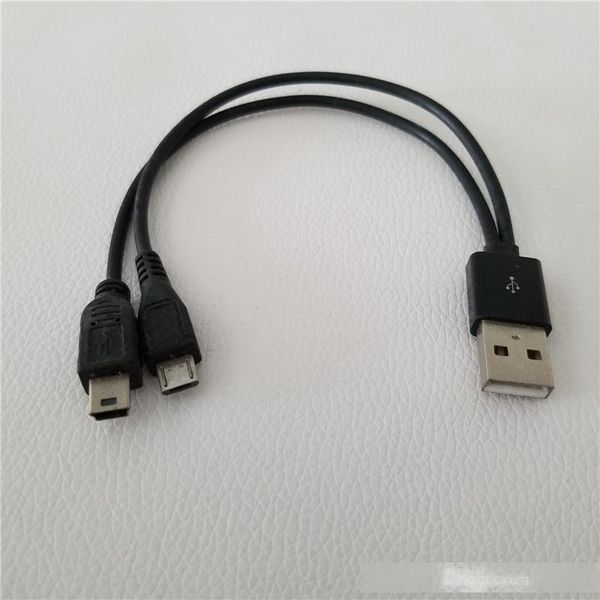 

10pcs/lot usb type a male to dual micro usb male 1 to 2 splitter cable black 10cm