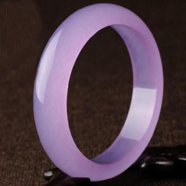 

chinese natural a grade purple jadeite bangle 61mm smooth bangle, Black