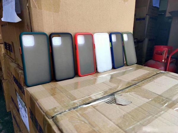 

matte phone case for iphone 11 xs max xr clear hard case shockproof transparent hard case for iphone 7 11 pro max armor cover with opp bag