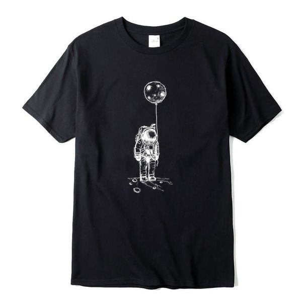 

100% cotton casual short sleeve funny design astronaut printing men tshirt o-neck knitted comfortable fabric street