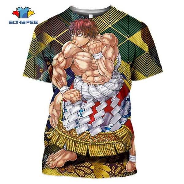 

summer comic grappler baki japan boxing men anime 3d print shirts anime graphic comics men clothing