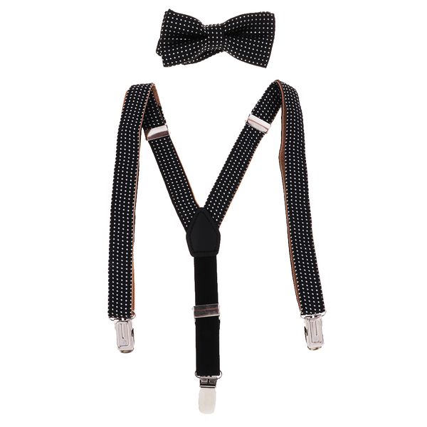 

дети дети подтяжки bow tie set мальчики регулируемый y назад упругие подтяжки, Blue
