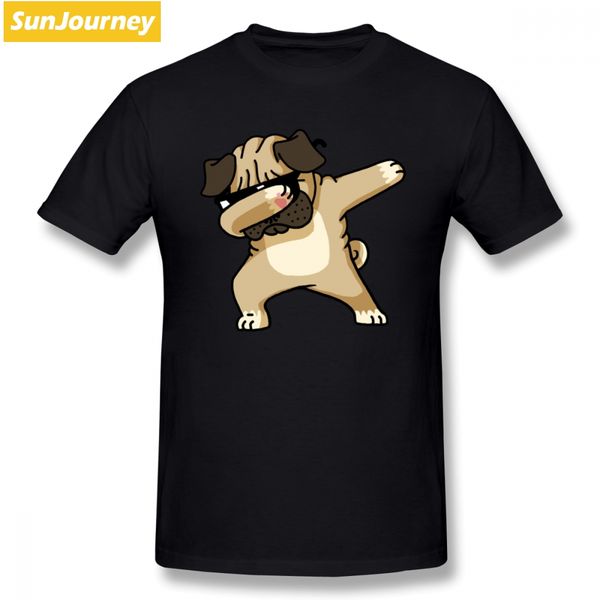

summer men t shirts dabbing pug funny dog lovers short sleeve pure cotton round neck plus size t-shirt for teenage camisa