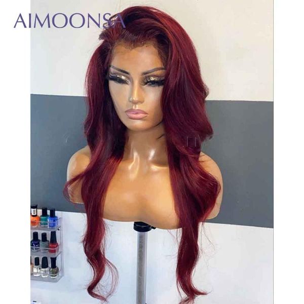 

lace wigs red wig human hair body wave front colored 360 frontal pre plucked with baby remy 130%, Black;brown