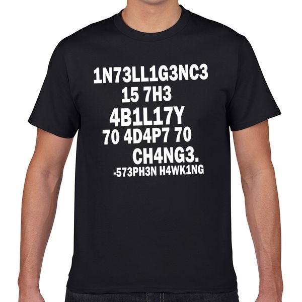 

топы футболка мужчины стивен вразнос интеллекта повседневный черный geek хлопок мужчины tshirt xxxl