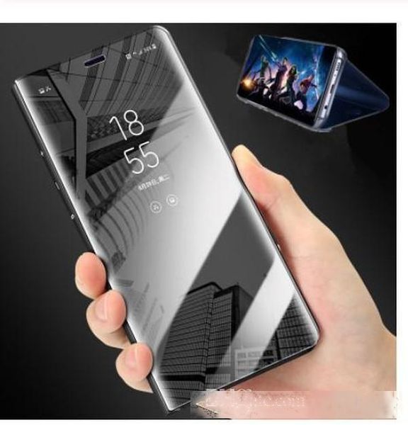 

sell luxury touch smart flip stand clear view phone case for samsung galaxy s10 s9 s8 plus s10e mirror case for s7 edge leather cover