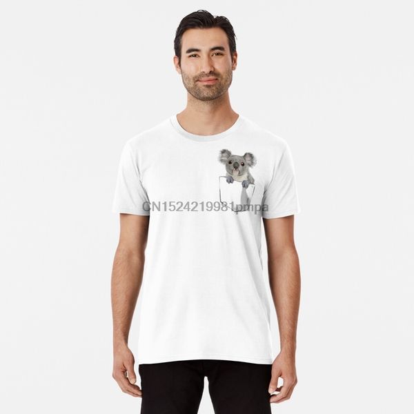 

men t shirt baby koala in pocket badge logo premium t shirt women tshirts