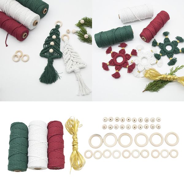 

macrame rope twisted cotton cord kit for macrame or weaving crafts project