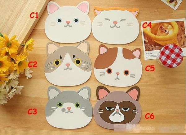 

creative silicone cup mat pad cartoon cat coffee drink cup placemat beverage pot pan holder pad kitchen supplies coffee cup mug drink pads