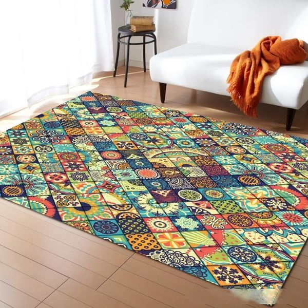 

vintage floral with rhombus carpets for living room bedroom area rug kids room play mat 3d printed home large carpet