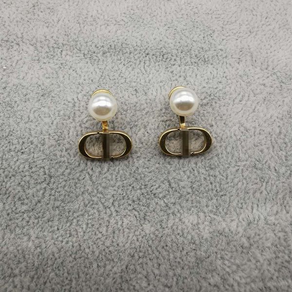 

d новые жемчужные задние серьги бронзовые s925 серебряные женские женские украшения, Golden