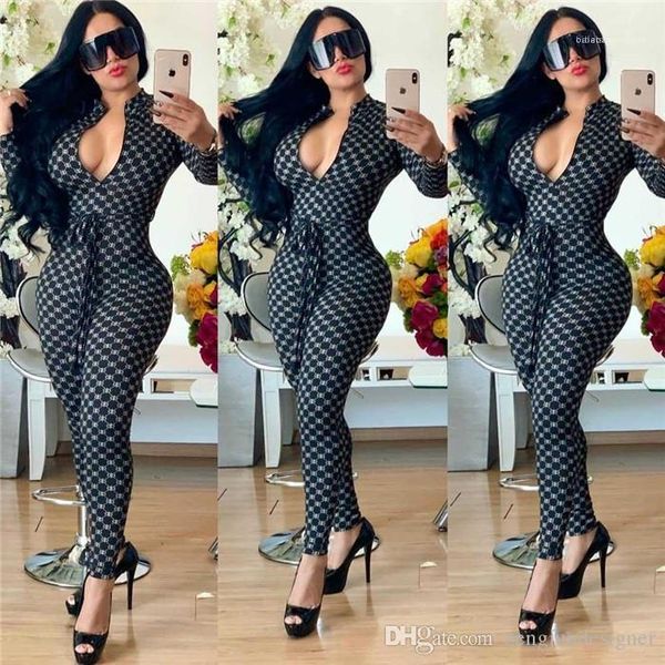 

floral peint jumpsuits long sleeve v neck designer female clothing summer autumn fashion casual apparel womens, Black;white