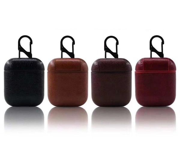 

new leather airpods case for apple airpods protector cover fashion anti lost hook clasp keychain dhl shipping