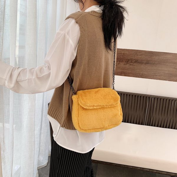 

plush chain shoulder bag women's new fashion in 2020 q4