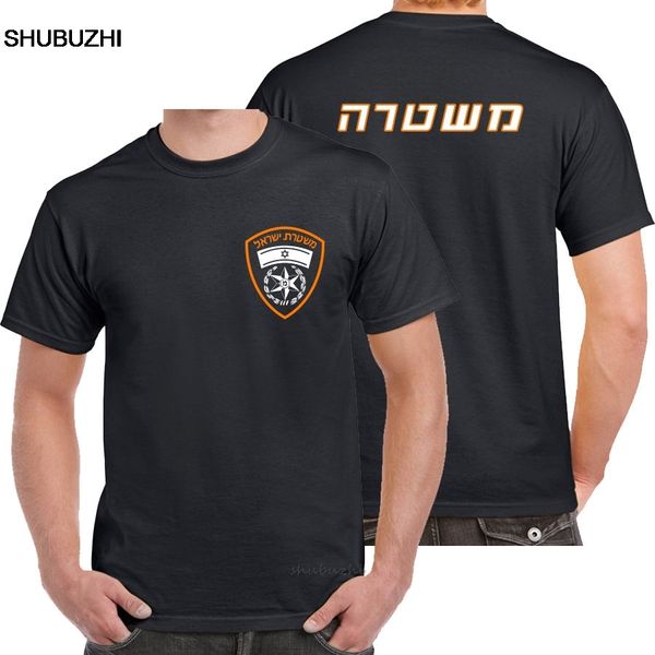 

the israel police logo crime fighting counter terrorism t shirt men two sides cotton casual gift tee s-3xl