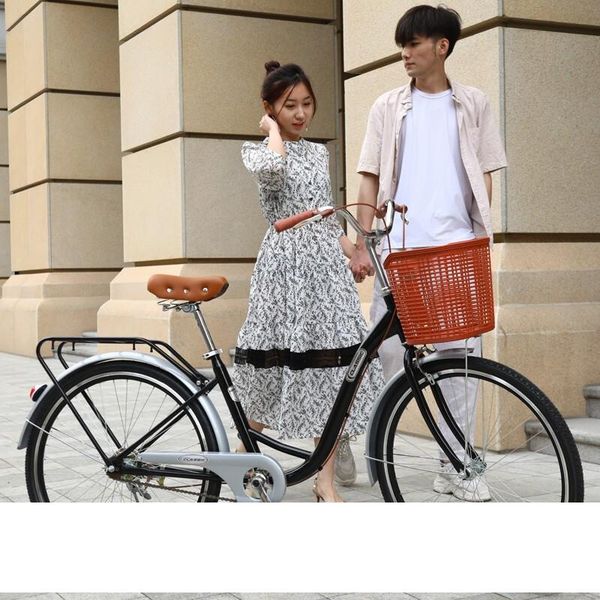

Spinning bike 24 26 inch Single Speed-Standard-Beige retro bicycle city bike