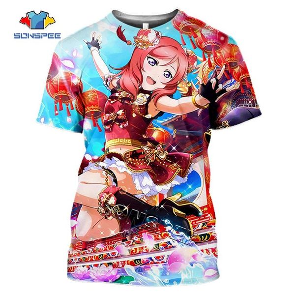 

summer anime girl love live printed 3d print shirts aesthetic plus size graphic men clothing