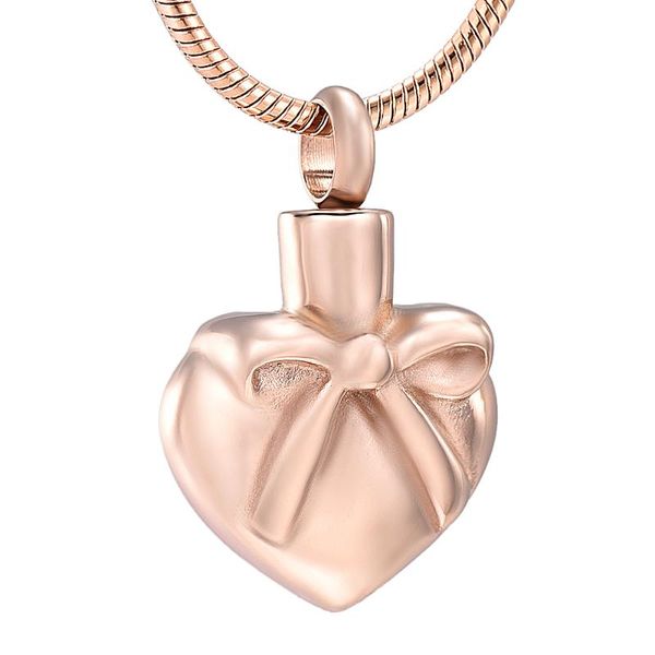 

cute girl розовый bowknot сердца мемориал урна подвеска - нержавеющая сталь 316l кремация пепел держатель keepsake ожерелье ювелирных издели, Silver