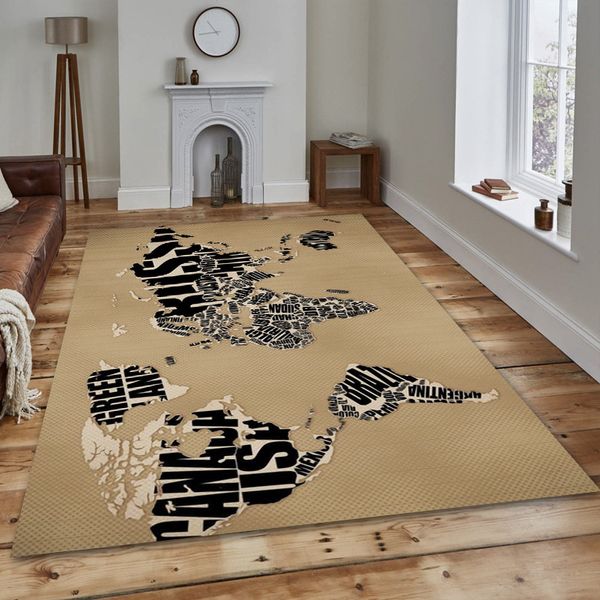 

carpets fashion creative letter pattern golden kitchen living room bedroom bedside carpet non-slip mat