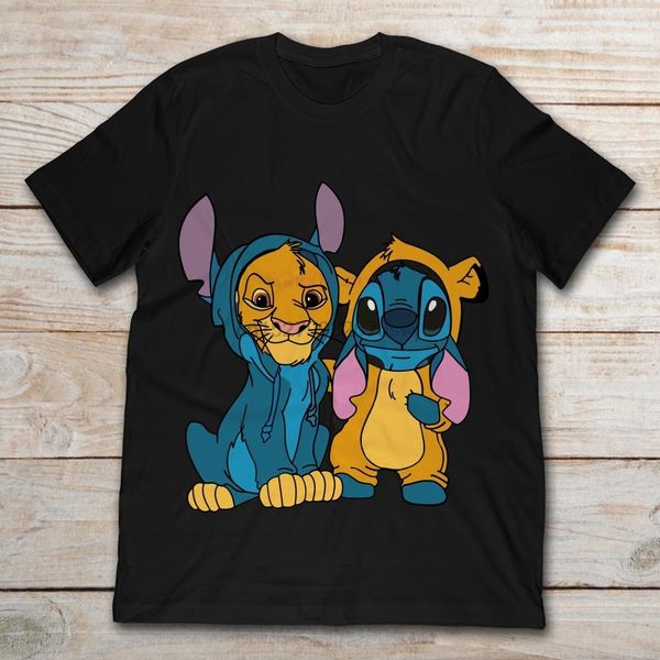 

2019 brand simba and stitch friend men t-shirt