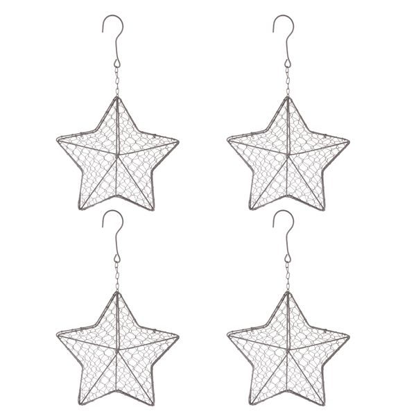 

4pcs 27cm iron star shape succulent pot metal hanging planter plant holder