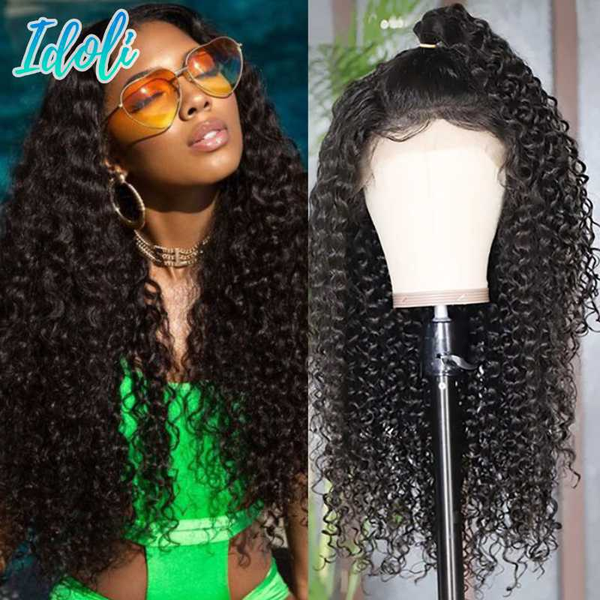 

lace wigs curly human hair wig perruque boucle cheveux bresiliens culry brazilian virgin 13x4 front, Black;brown
