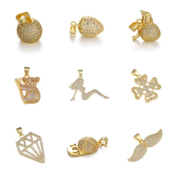 

charms juya arrival charm pendants supplies micro pave zircon diy animal fruit cross for handmade fashion jewelry making, Bronze;silver