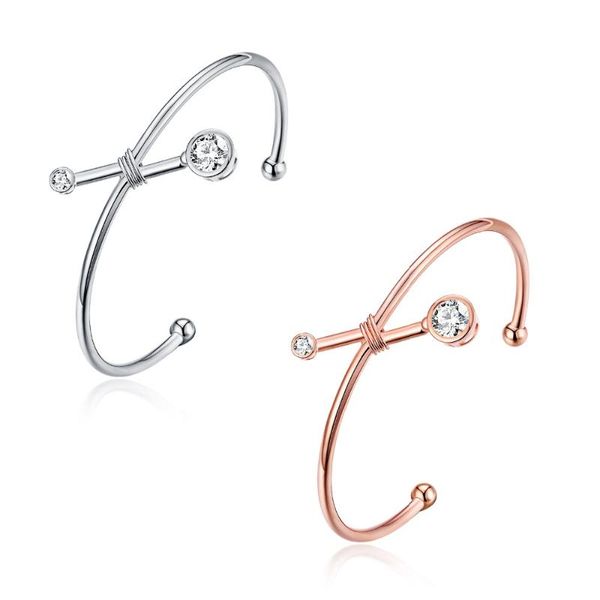 

fashion accessories jewelry copper alloy bangle shiny cubic zirconia adjustable bracelet for women wedding jewelry making, Black