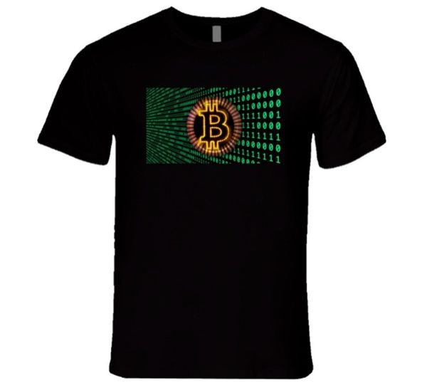 

2019 новая летняя майка технология binary bitcoin код nerd coder интернет t-shirt m black мода футболка