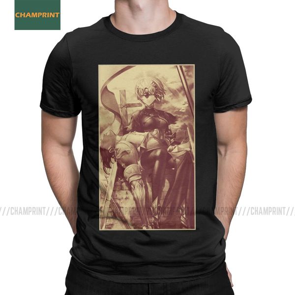 

vintage empieta fate grand order t-shirt men crew neck 100% cotton t shirt anime arts extra short sleeve tee shirt big size