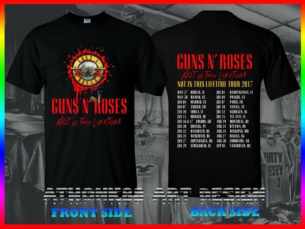 

new gnr fan t-shirt guns n roses world tour not in this lifetime t-shirt
