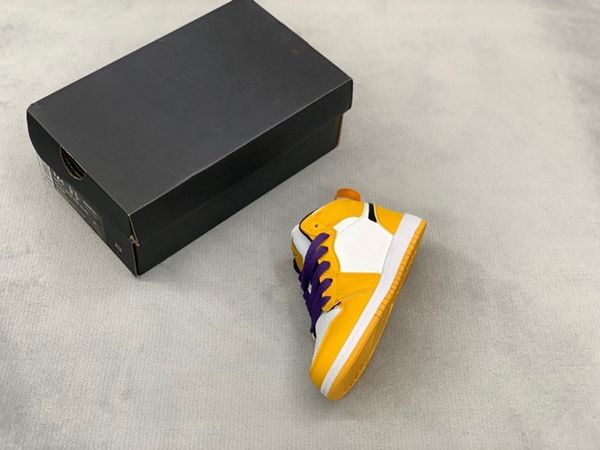 

boy girls yellow mid cut purple p(her)spective lakers little kids basketball shoes shattered backboard j1s mid infants ji chicago sneake, Black
