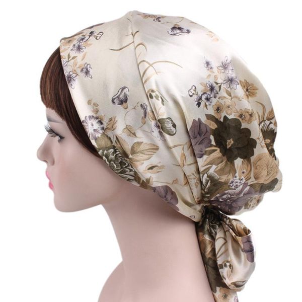 

women long scorpion casual head wrap bow accessories for cancer ribbon sleeping hat comfortable fashion chemotherapy cap beanie, Blue;gray