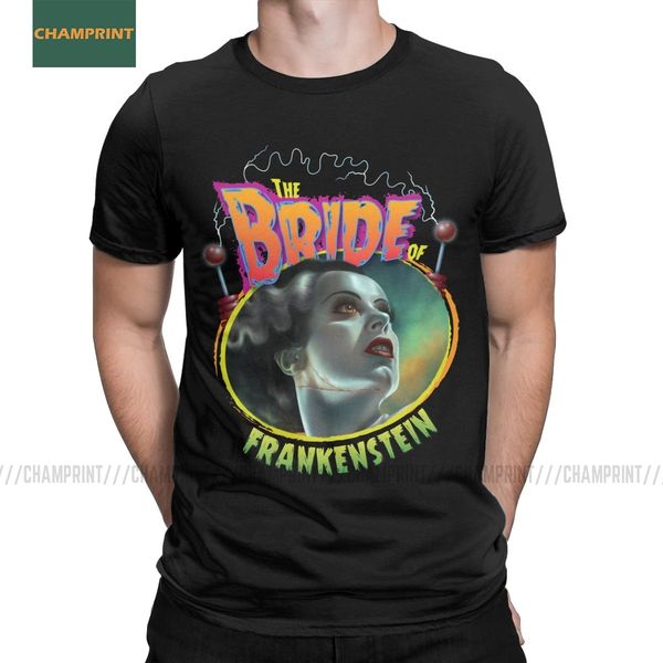 

the bride of frankenstein men's t shirts gothic horror movie goth zombie dracula monster tees short sleeve t-shirts cotton