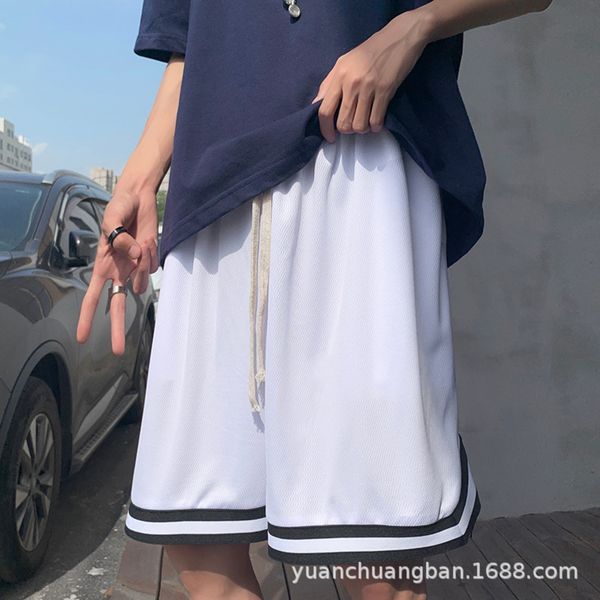 

class summer ins trendy sports men's korean style trendy loose ice silk basketball shortsshorts and shorts five-point beach casual bask, Blue