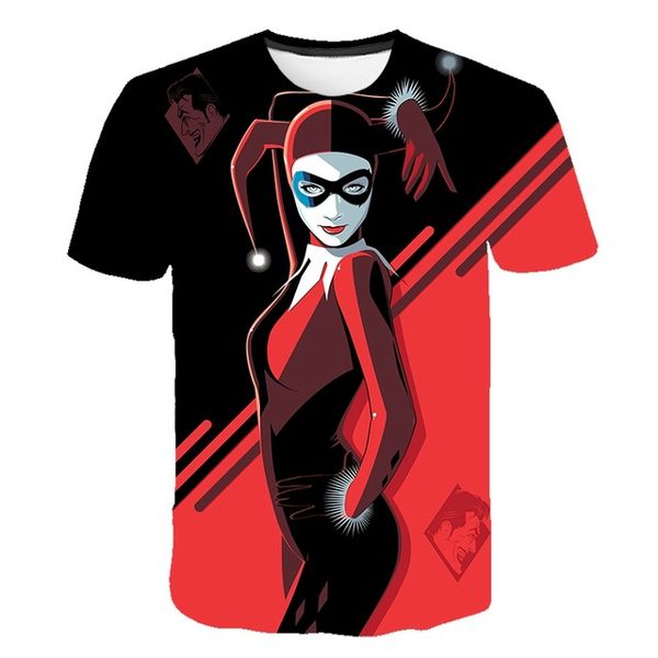

new female clown 3d cartoon harley quinn movie suicide squad 3d print shirts hippie graphic aesthetic men clothing