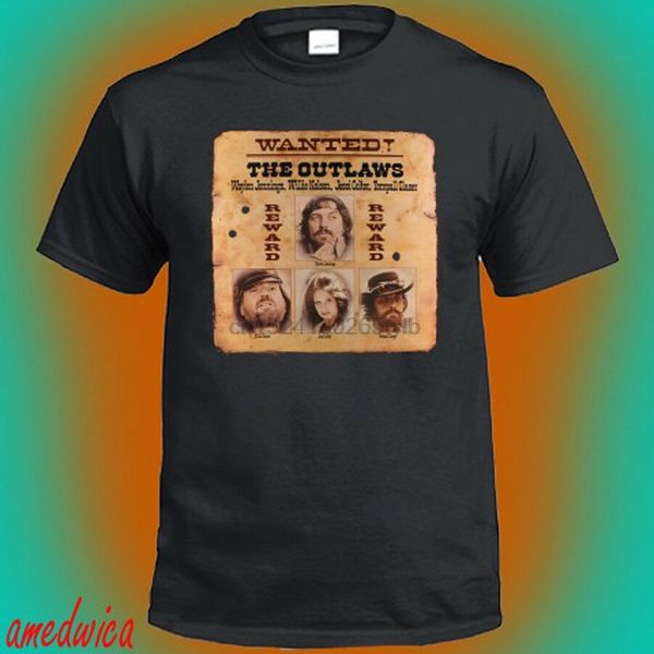 

the outlaws wanted poster music legend mens black t-shirt