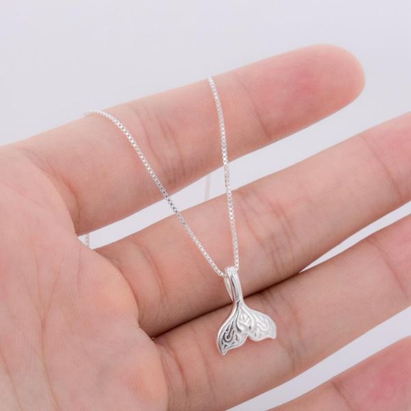 

pendant necklaces fashion vintage silver color mermaid tail for women girls whale fish charm necklace boho jewelry birthday gifts