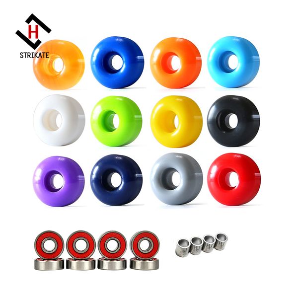 

4pcs skateboard wheels 52x31mm with 8pcs abec 9 bearing spacer kit 95a