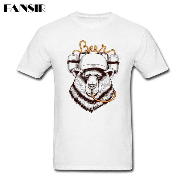 

men t-shirts fashion custom cotton short sleeve tshirts men's bear love beer guys brand clothing