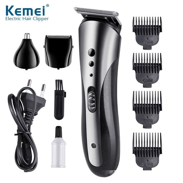 

kemei km-1407 multifunctional hair trimmer rechargeable electric nose hair clipper professional electric razor beard shaver