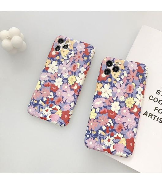 

purple flower phone case for iphonese 2 11pro/max x xs max xr soft silicone cover for iphone11 7 8plus case