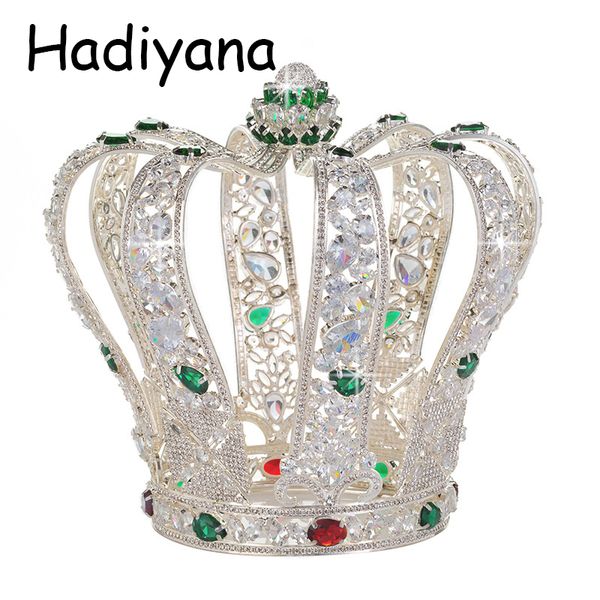 

hadiyana luxury барокко полный cubic zinconia корона элегантный свадьба ювелирные изделия тиара королева аксессуары коронки оптовая hg6041, Golden;silver