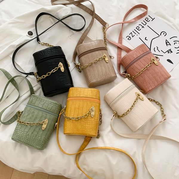 

женская сумка новая мода 2020 крокодил цепи сумка стиль bucket